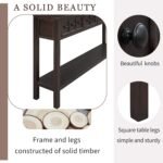 Rustic Console Table with Drawers and Shelf