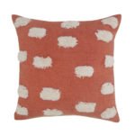 20" X 20" Orange And White 100% Cotton Zippered Pillow