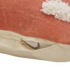 20" X 20" Orange And White 100% Cotton Zippered Pillow