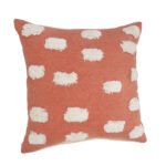 20" X 20" Orange And White 100% Cotton Zippered Pillow